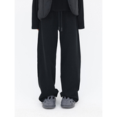 CHER弯刀版 型 秋冬加绒抽绳运动休闲阔腿显瘦直筒香蕉裤 LIL 裤 子