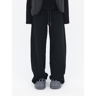 裤 LIL 秋冬加绒抽绳运动休闲阔腿显瘦直筒香蕉裤 型 子 CHER弯刀版