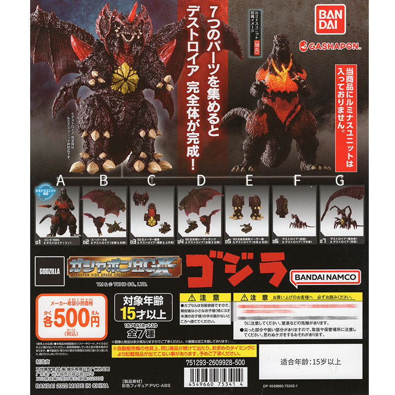 现货 万代扭蛋 hgx 哥斯拉系列 戴斯特洛伊亚 怪兽模型摆件