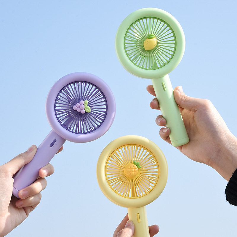 桌面暴力卡通风扇水果usb充电大风力手持风扇充电便携手持小风扇