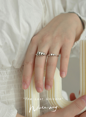 独角兽原创设计风双环饰品戒指