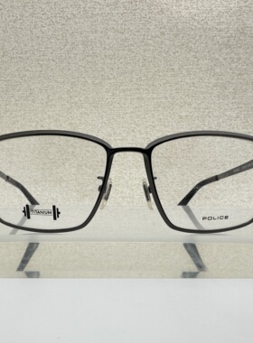 意大利police男士眼镜框可配近视VPLB07J纯钛大脸方框73