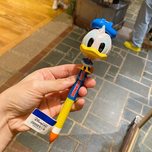 香港迪士尼 唐老鸭donald duck可爱卡通伸缩圆珠笔 走珠笔文具