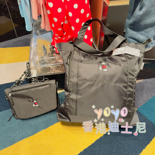 香港迪士尼 米奇 米老鼠动漫卡通帆布出游收纳包 单肩包 斜挎包