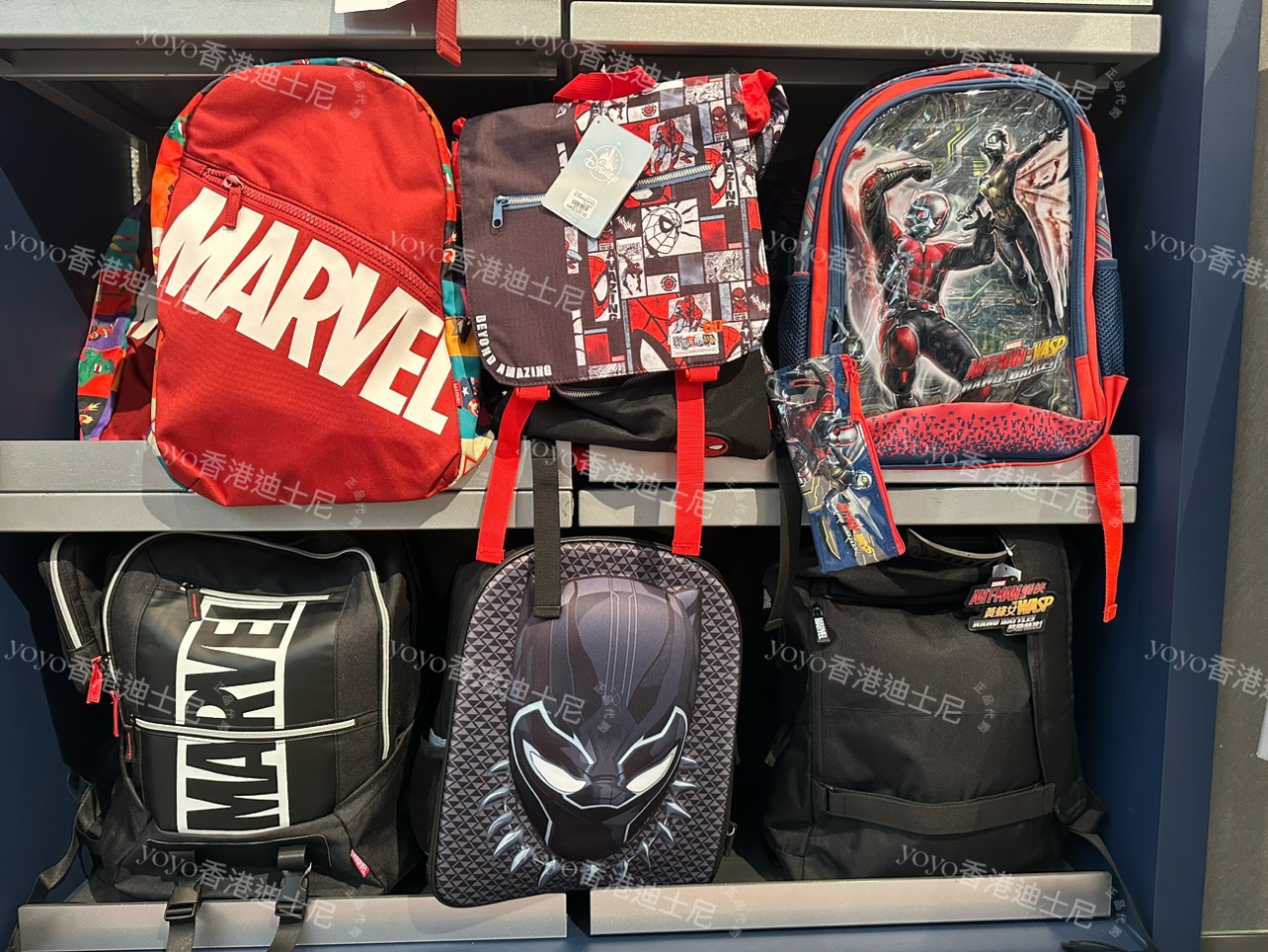 香港迪士尼 复仇者联盟 蚁人 蜘蛛侠儿童背包成人双肩包 卡通书包