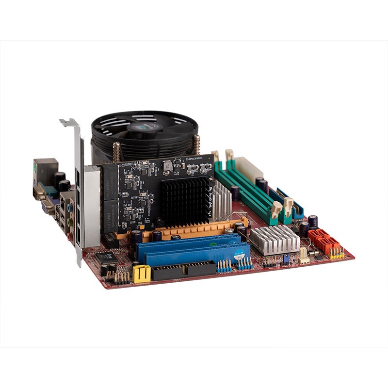 乐扩 4口千兆网卡 PCI-E X1 四个RJ45网口 瑞昱Q 8111芯片千兆网