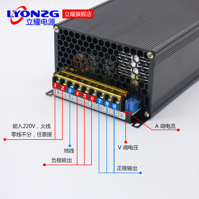 大功率可调开c关电源24V63A1500W足功率S-1500-60V12V36V48V70V11