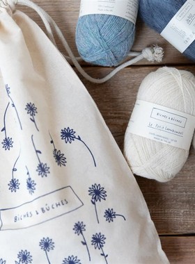 Biches&Buches 棉质毛线B布袋布包抽绳布袋束口毛线袋肩背布包