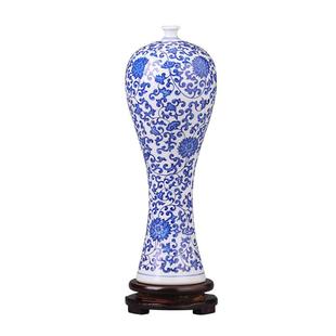 饰品摆件瓷瓶子工艺品 景德镇陶瓷器青花瓷花瓶客厅插花中式 家居装