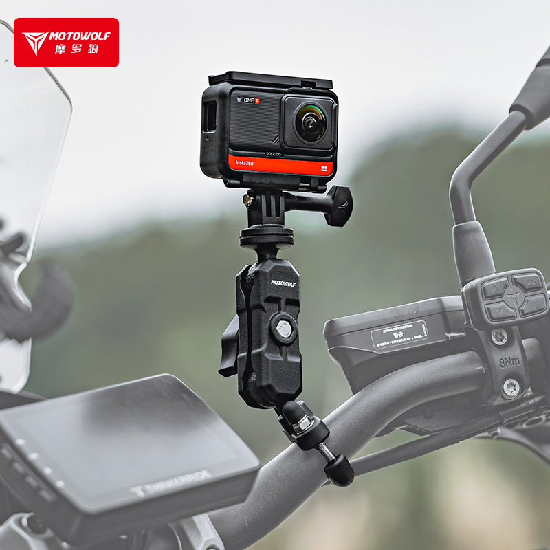 摩托车记录仪f支架gopro固定架骑行运动相机直播云台架子改装配件