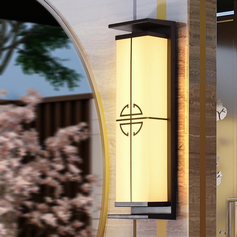 太阳能新中式户外壁灯防水室外围墙别墅庭院O大门外墙露台景观灯