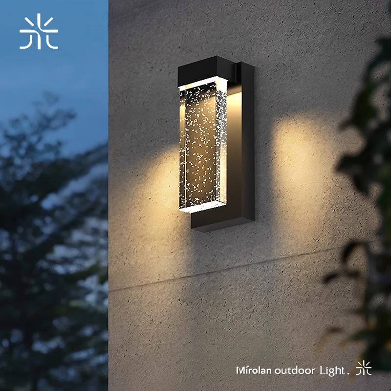 壁灯户外a防水庭院壁灯太阳能别墅外墙露台阳台围墙走廊过道水晶