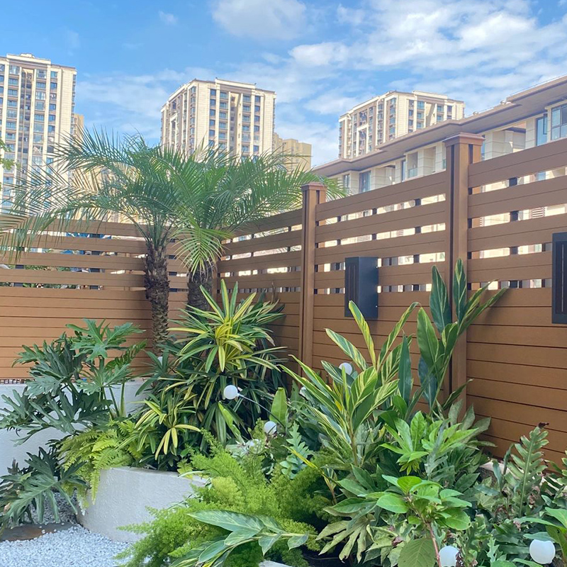 塑木围栏护栏庭院户外防晒二代共挤栅栏K防腐木围墙露台花园篱笆