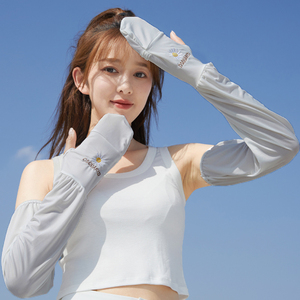 2024新款夏季开车骑车防晒冰丝袖套宽松防紫外线护手臂胳膊袖子女