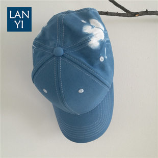 蓝染鸭舌帽男女同款云南大理白族手工扎染草木染帽子棒球帽可调节