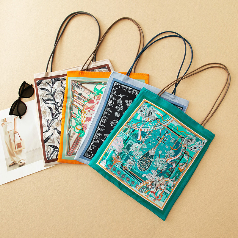 蛮文 每色都想留 小众又高级 重磅缎面真丝民族印花单肩包手拎包