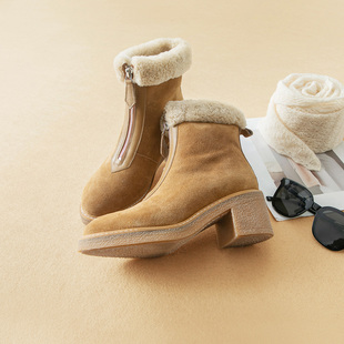 里外全皮毛一体超稳6.5cm增高雪地靴5E086 时髦洋气 蛮文 商场8K