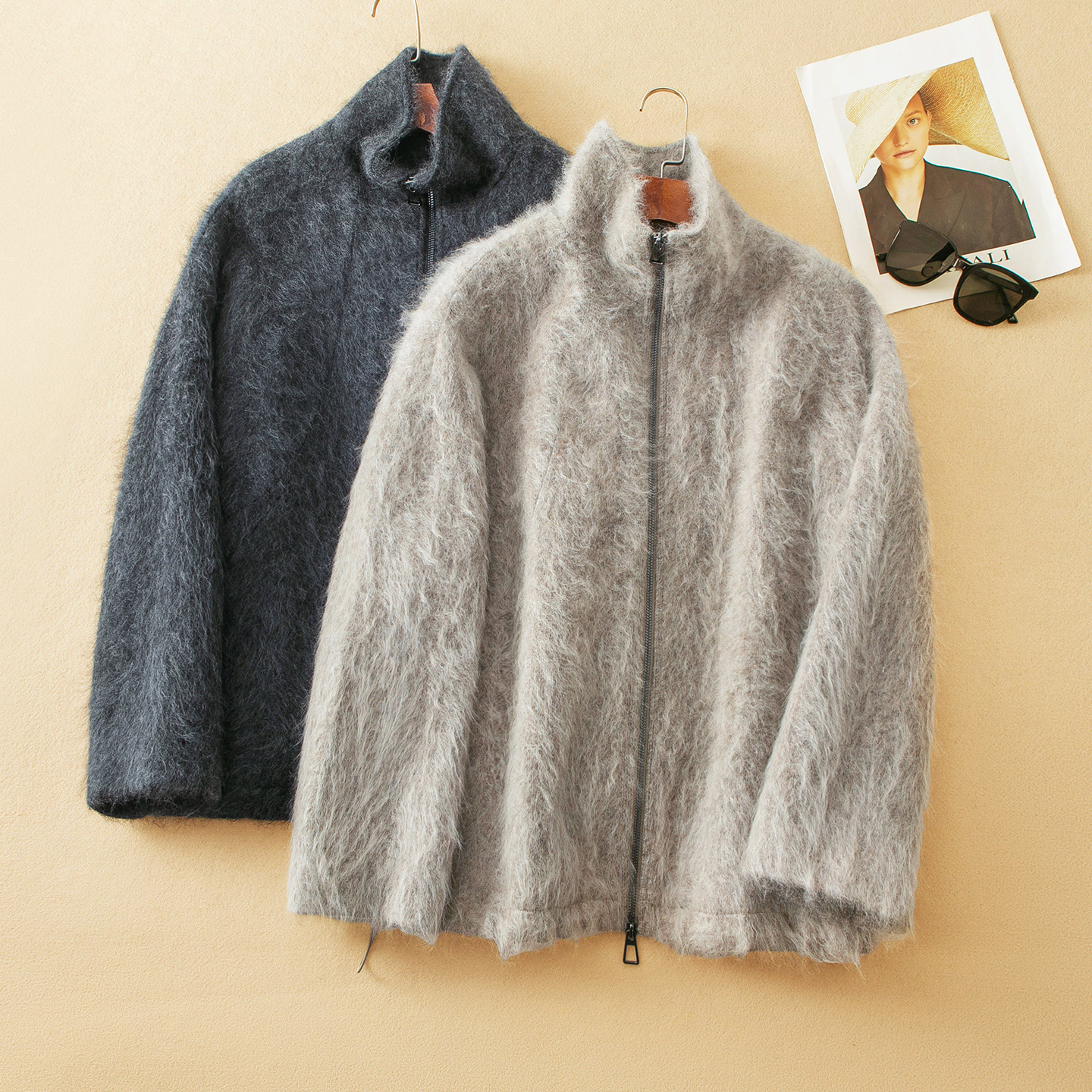 蛮文 意LP极简奢贵 1.5W+ 长拉绒工艺立领羊绒A字短大衣外套56246