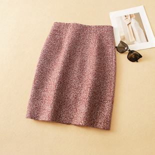 60%含羊毛料花纱粗呢优雅半裙5A249 名媛轻奢小香风 蛮文 商场2K