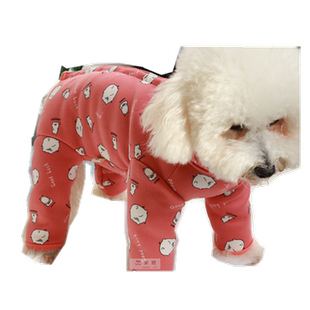 秋冬加绒加厚狗狗衣服泰迪高领护肚保暖防着凉母狗全包肚子四脚衣