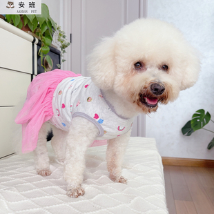 安班宠物全棉薄款生理裤四脚背心例假裙子泰迪比熊猫咪避孕防公狗