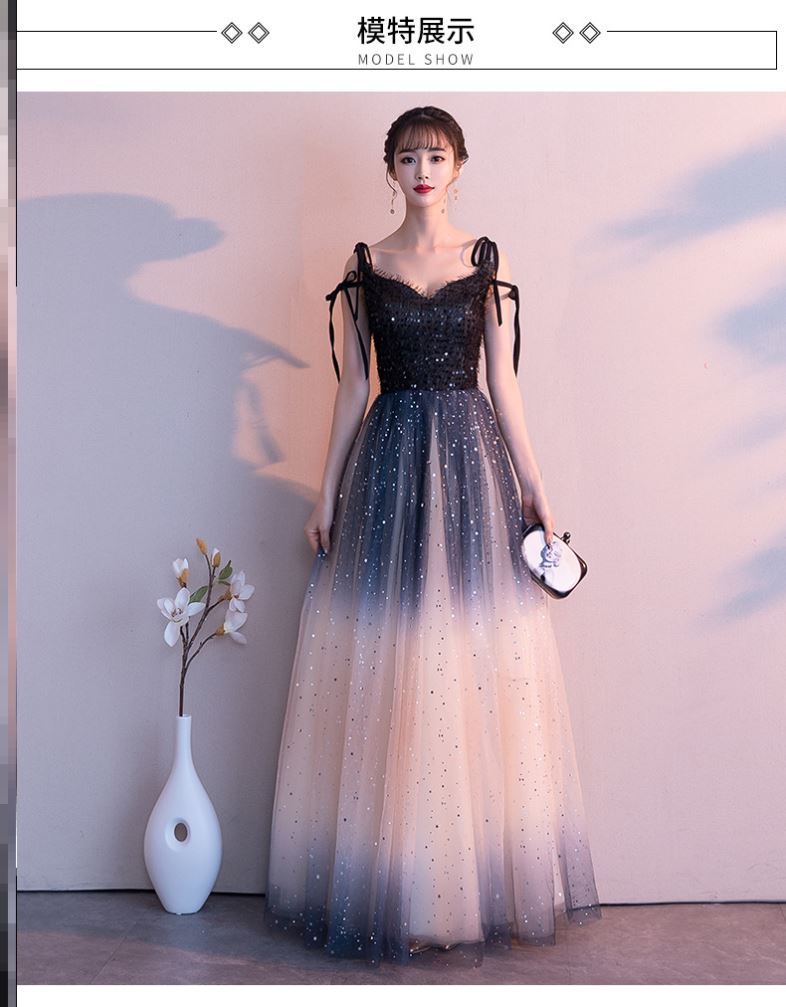 starry sky Evening dress Ladies grace camisole Gradient Shiny Host Banquet red wine Mopping the floor longuettein the Women's clothing/Boutique , Wedding/Cheongsam/Formal dress , Formal dress/Evening  category - from Buy2taobao.com to provide professional Taobao agent buy service