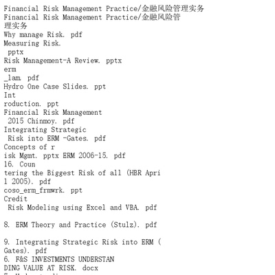 Financial Risk Management Prac