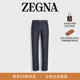 ZEGNA杰尼亚男装 深蓝色漂洗棉及亚麻Roccia牛仔裤