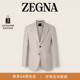 亚麻及桑蚕丝西装 ZEGNA杰尼亚男装 浅米色羊毛 新品 春季