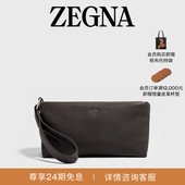 深棕色SECONDSKIN手拿包 新品 礼物 ZEGNA杰尼亚包袋冬季