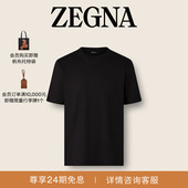黑色棉质短袖 新品 T恤 春季 ZEGNA杰尼亚男装