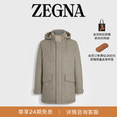 混浅灰褐色羊毛派克大衣 ZEGNA杰尼亚男装 冬季 羽绒服