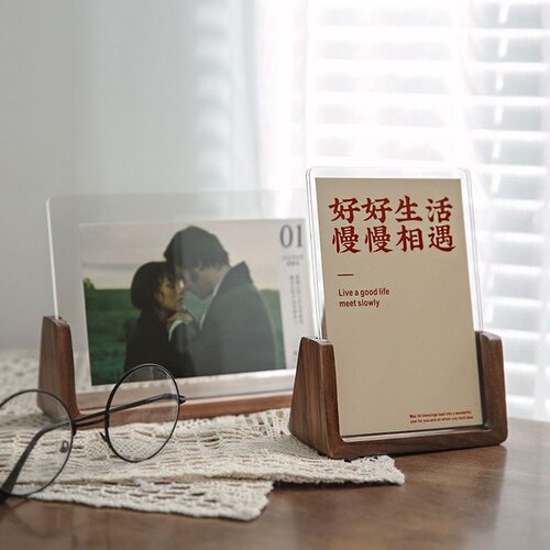 简约款相框摆台长方形多规格实木立体亚克力照片摆件创意立体展示