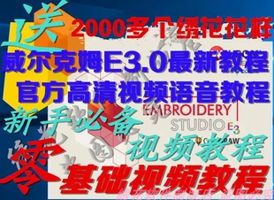 威尔克姆E3.0电脑绣花软件制版打版新手培训视频高清语音教程