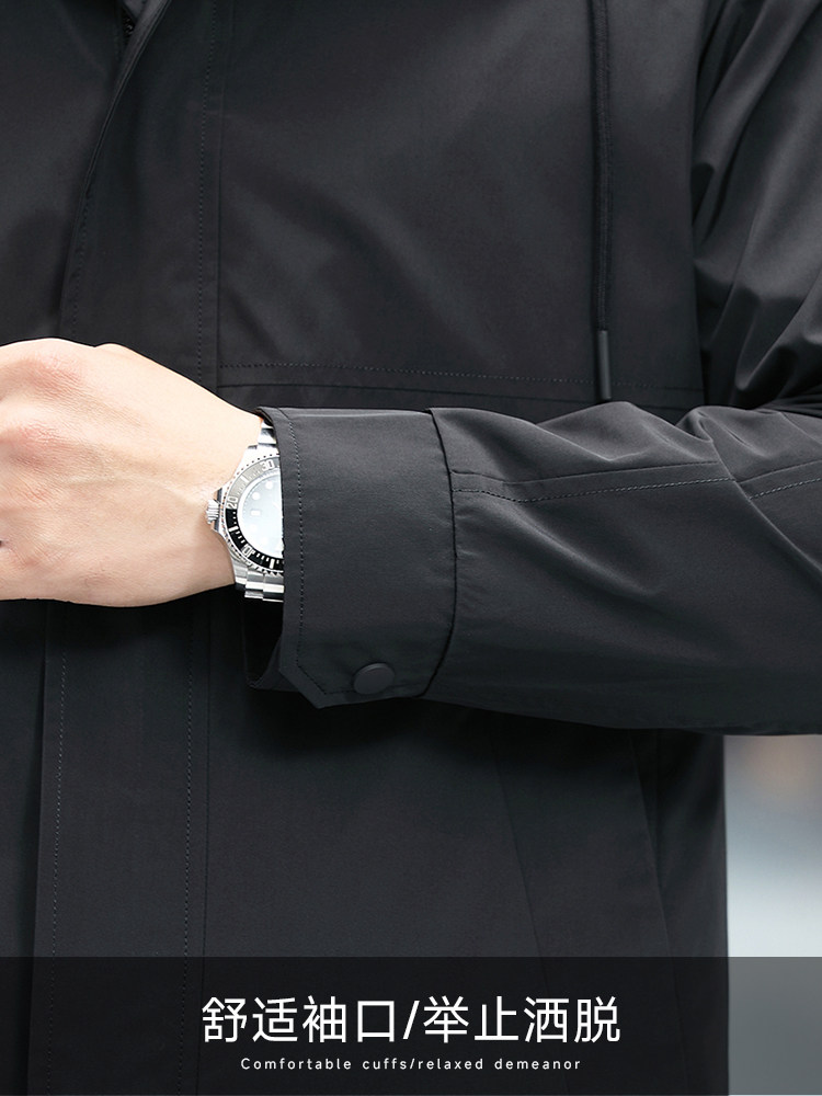 PIERRE CARDIN COUNTER FALL 2024 HIGH-END TRENCH COAT MENS MIDI COAT NEW THIN SLIM BUSINESS CASUAL MID-AGED