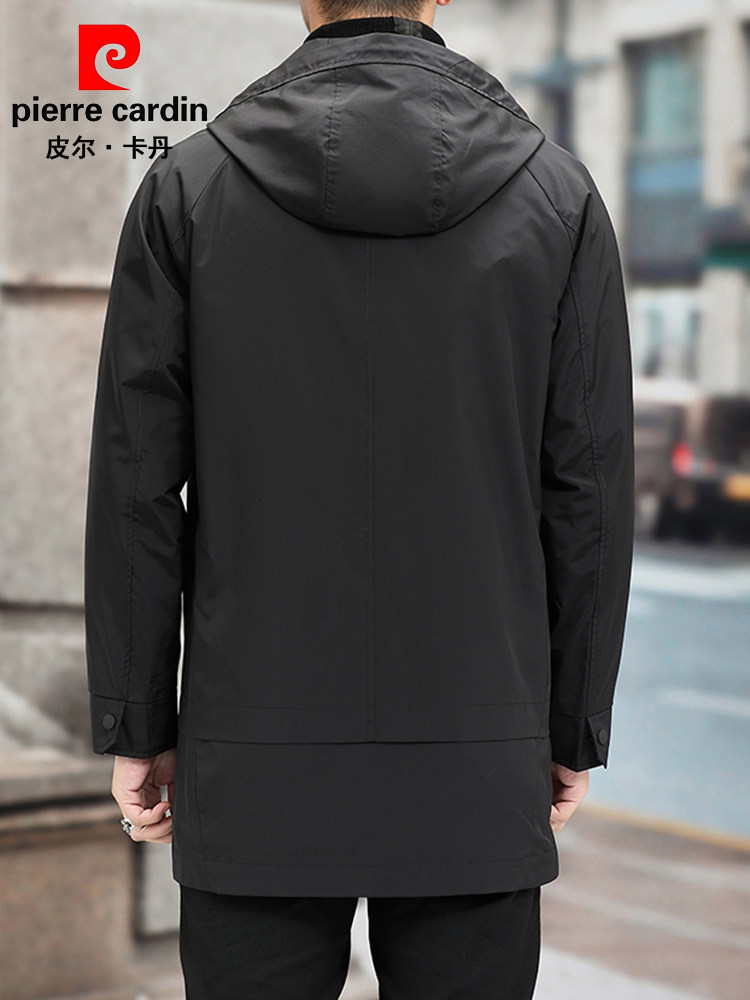 PIERRE CARDIN COUNTER FALL 2024 HIGH-END TRENCH COAT MENS MIDI COAT NEW THIN SLIM BUSINESS CASUAL MID-AGED