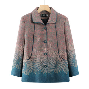 洋气中老年女装新款衣服50岁60妈妈装春秋外套老人老太太衣服春款