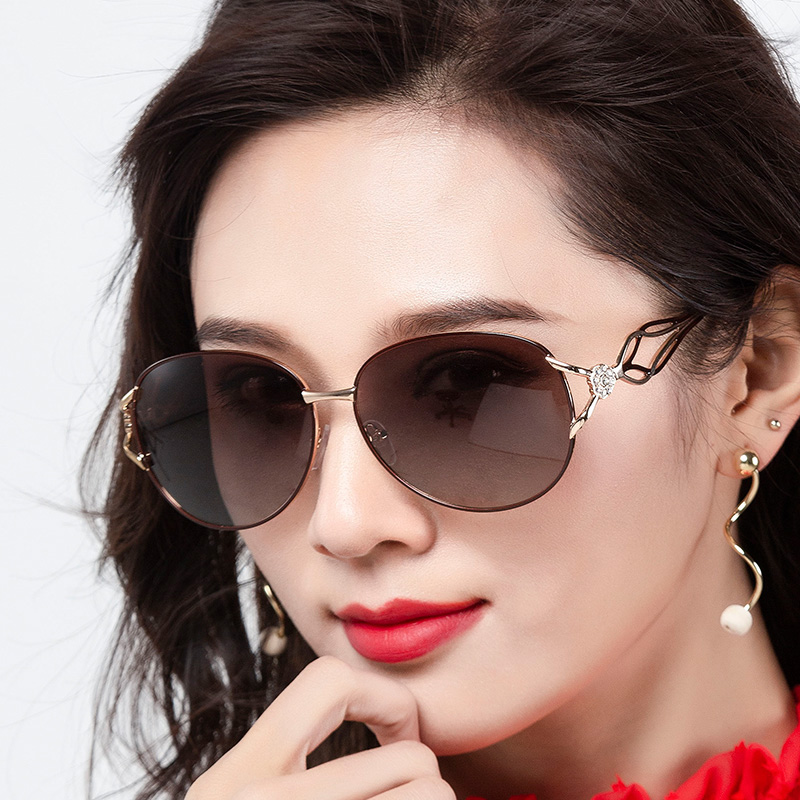 茶色墨镜女2019新款潮时尚圆脸大脸防紫外线女款偏光太阳眼镜女士限50000张券