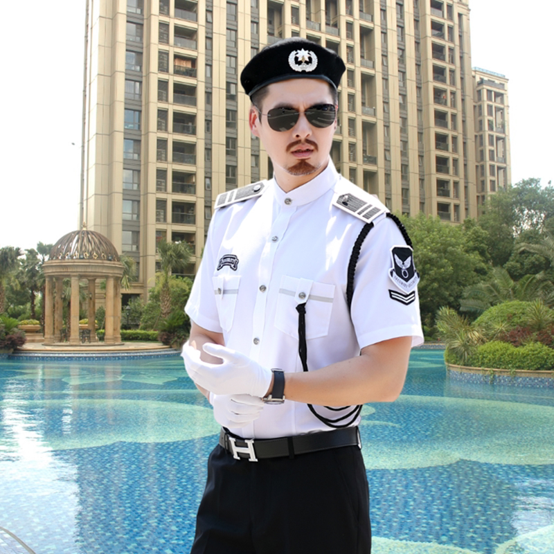 保安工作服男形象岗夏季2024年白色短袖衬衫售楼部高档物业礼宾服