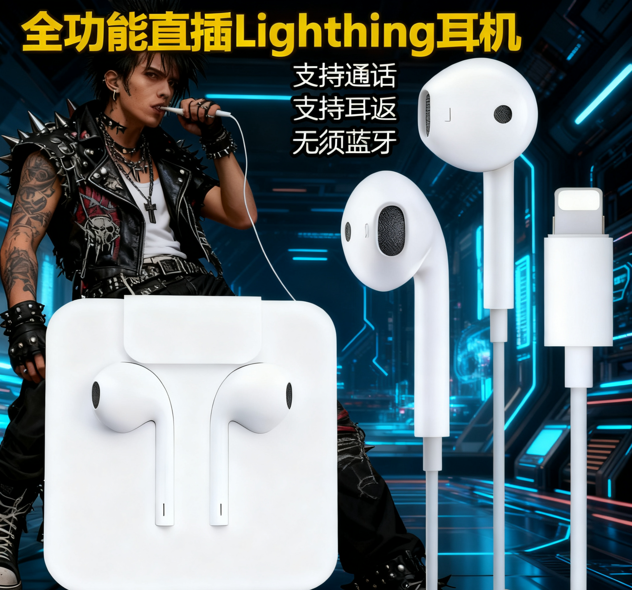 即插即用通话耳返无需蓝牙苹果耳机iphone13/14/12有线原装耳机