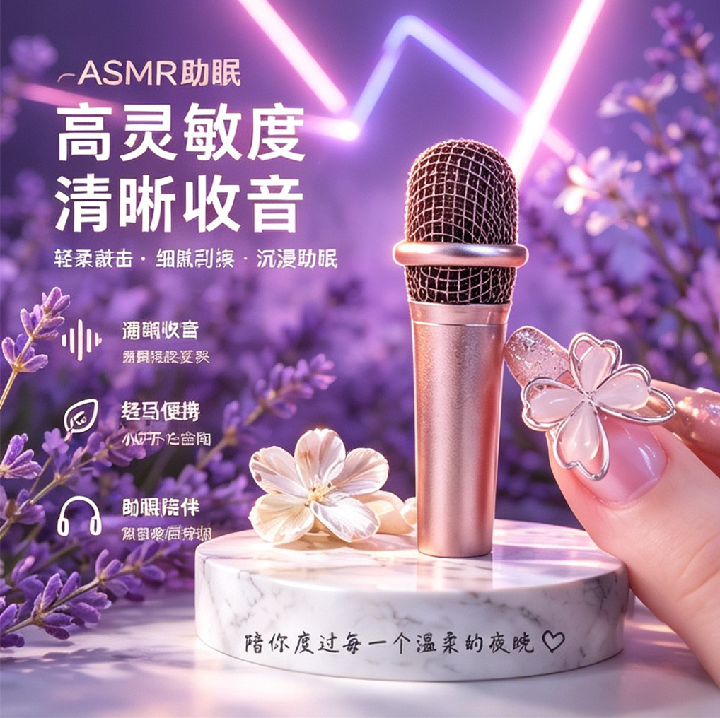 【助眠专用麦克风asmr 音控】唱歌迷你话筒耳机 唱吧直播手机通用