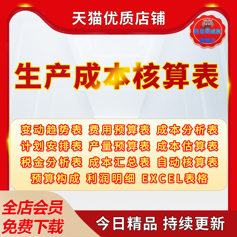 生产成本核算表分析项目预