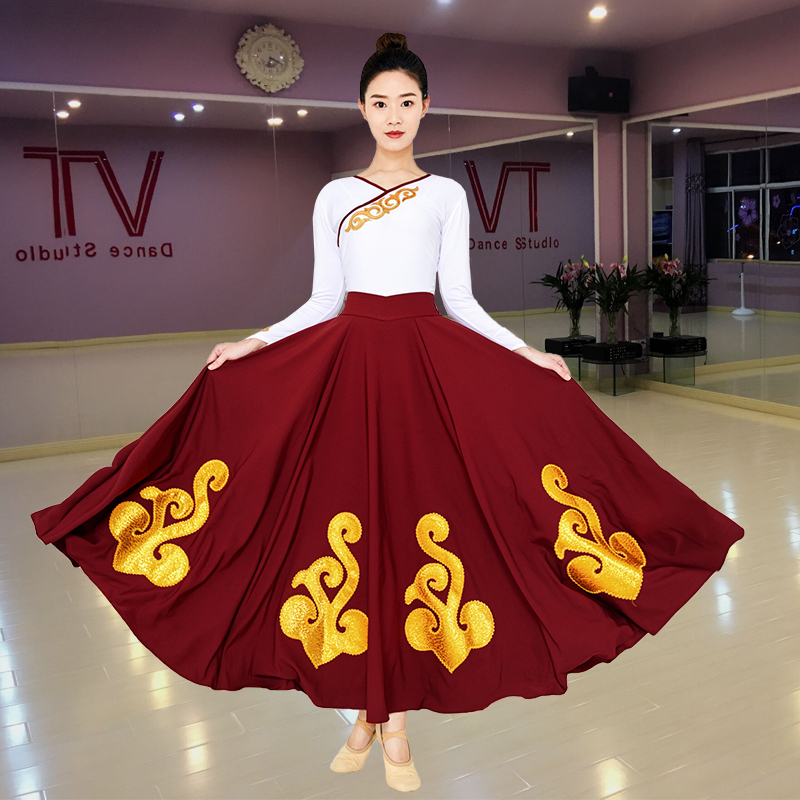 蒙古舞蹈服飘逸艺考藏族大摆裙