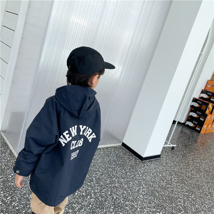 남아용 봄 후드 윈드 브레이커 봄 가을 스타일 중대형 아동 스타일 아동용 두꺼운 코트  복