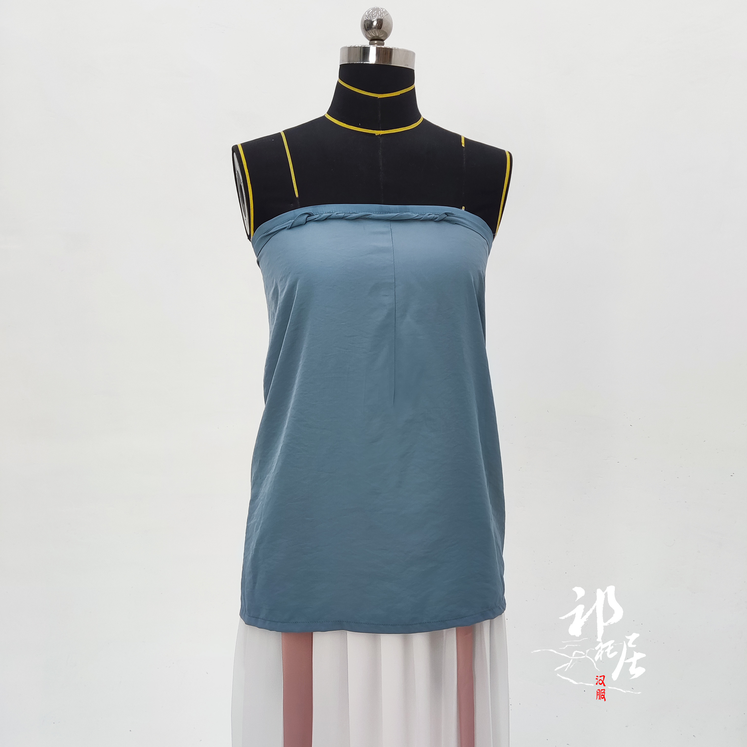 一片式宋抹三角褶工字褶仿花山抹胸汉服女装雨丝棉亲肤舒服