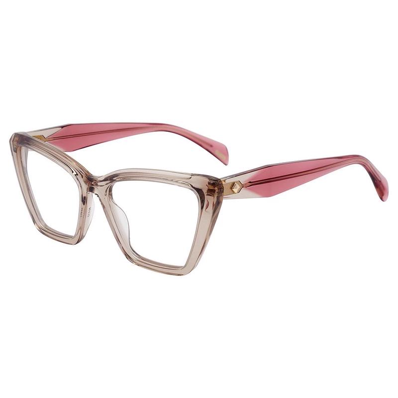 代购POLICE女士眼镜框方形透明粉色塑料日常通勤眼镜架