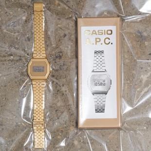 代购APC X CASIO A1000卡西欧联名款复古小金块手表男女方形日韩
