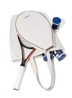 代购LOVEFORTY RACKET ECOBAG时尚网球包休闲简约运动挎包白色托