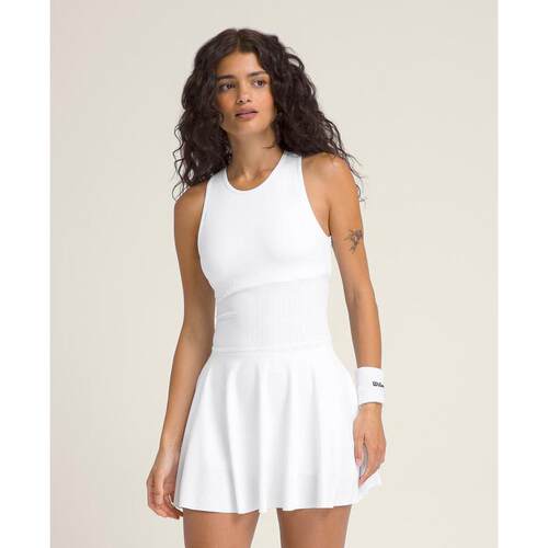 代购Wilson女士运动裙降温轻盈通风设计可拆卸衬垫白色无袖