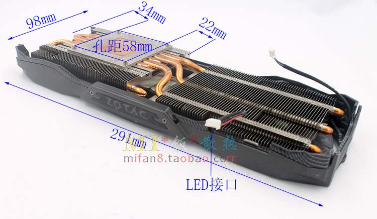 索泰gtx950/960 显卡散热器 孔距58*58mm 5热管 3风扇 显卡散热器|ruв категории компьютерное оборудование/дисплей/Компьютерная периферия, радиатор/вентилятор - от Buy2taobao.com для оказания профессиональной услуги покупки агента Taobao